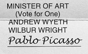Vote Picasso for Minister of Art!