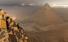 Extreme Art Tourism at the Top of The Great Pyramids