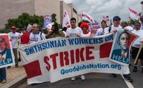 Contract Workers at Smithsonian Protest Low Wages