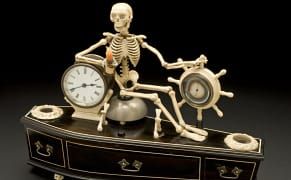 Time for Death: Skeleton Alarm Clock Goes on Display in London