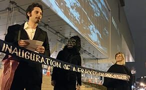 Art Protest Groups Join Forces for Guerrilla Ribbon-cutting at New Whitney Museum