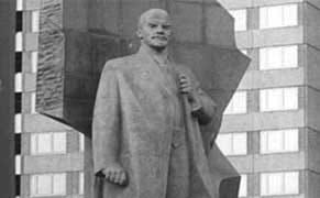 Soviet Symbols Going Up and Coming Down