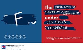 Jeb Bush and Hillary Clinton's Graphic Design Duel on Twitter