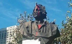 Christopher Columbus Statue Gets an Axe to the Face