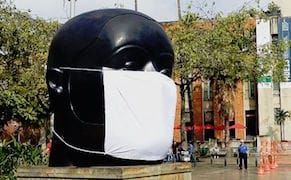 Colombian Activists Put Masks on Botero Sculptures to Protest Pollution