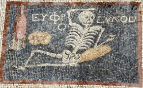 Cheery Skeleton Mosaic Found in Turkey Says, "Enjoy Your Life" [UPDATED]
