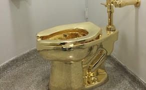 Waiting to Pee in “America,” the Gold Toilet at the Guggenheim