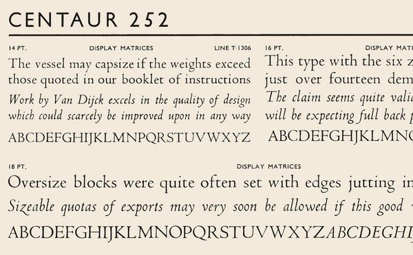The Centennial of Centaur, a Modern Typeface that Revived a Classic Design