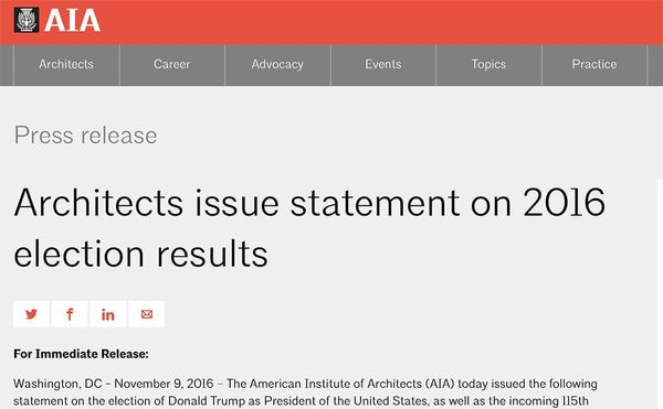 American Institute of Architects Memo in Support of Trump Sparks Backlash from Members