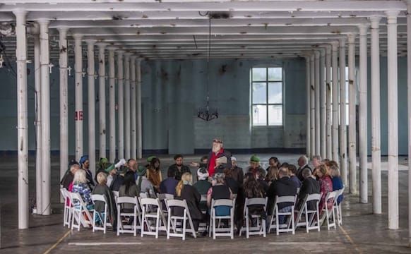 In a Postindustrial Ruin, Suzanne Lacy Inspires a Captive Audience to Chant and Eat Together