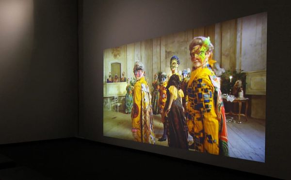 Installation view of Senses of Time: Video and Film-Based Works of Africa at the Ruth and Elmer Wellin Museum of Art (courtes