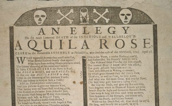 Penn Libraries Acquires Benjamin Franklin's First Broadside, a Skull-Adorned Elegy