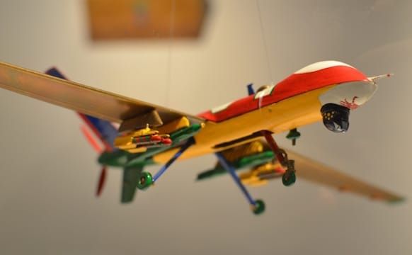 Miniature Military Drones Decorated in a Pakistani Folk Art Tradition