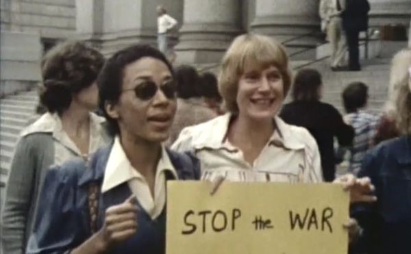 Still from Some American Feminists (1980), directed by Luce Guilbeault, Nicole Brossard, and Margaret Wescott (courtesy Light