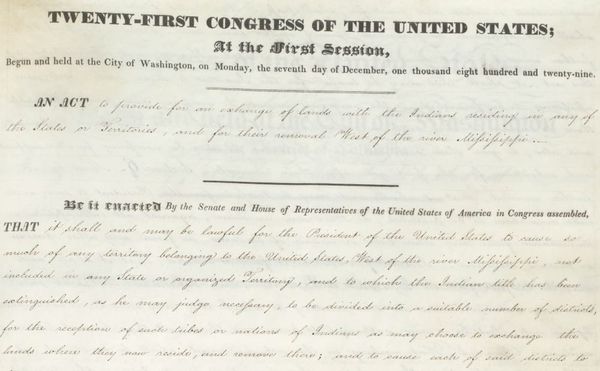 The Indian Removal Act Is on View at the National Archives for the First Time