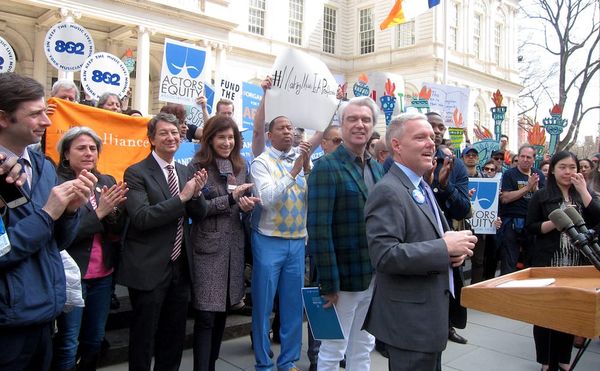 A Rally at New York City Hall Calls on Trump to Fund the Arts