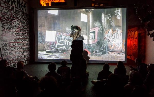 A Punk Take on The Wizard of Oz Screens in a Massive Graffiti Installation