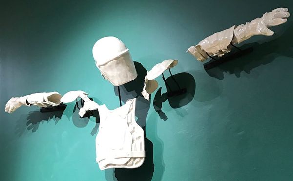 Nicholas Galanin, "God Complex" (2016), mixed materials, dimensions vary (courtesy Radiator Arts)