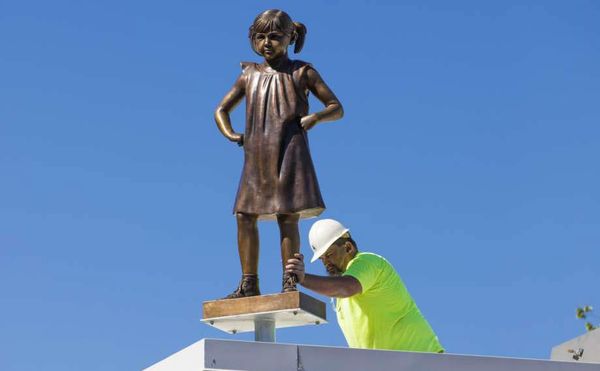 California Democrats Install “Fearless Girl” Knockoff on Headquarters’ Roof