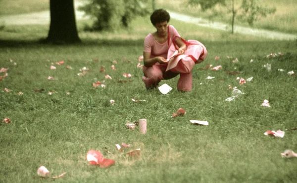 Maren Hassinger Restages Her 1982 "Pink Trash" Performance in Prospect Park