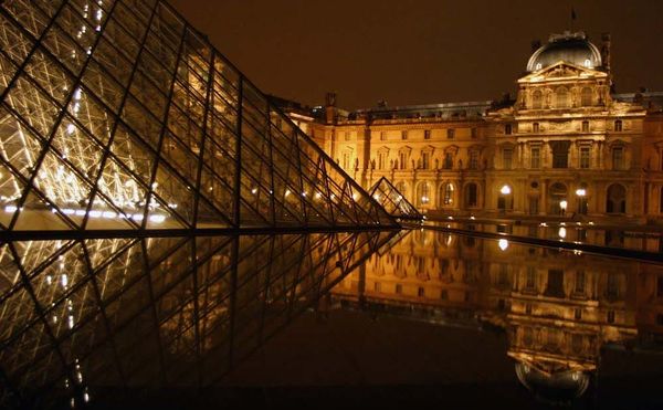 The exterior of the Louvre (photo by youssef_alam/Wikimedia Commons)
