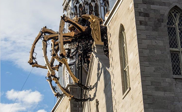 Canadian Catholics Outraged by Giant Robot Spider Climbing on Cathedral