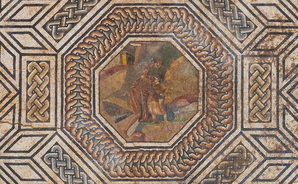 Mosaic at the Roman site in Vienne with a central image of Pan abducting Thalia (photo courtesy Archeodunum)