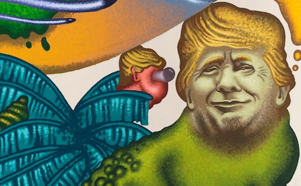 Peter Saul Knows What to Do with the President and a Hamburger