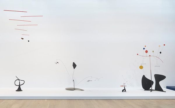 Installation view of Calder: Hypermobility at the Whitney Museum of American Art (photo by Ron Amstutz, courtesy the Whitney