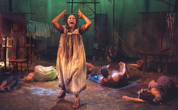 Zilah Mendoza as Magdalena "Magda" Del Rio in An Enemy of the Pueblo at CASA 0101 in Boyle Heights (photo by Ed Krieger)