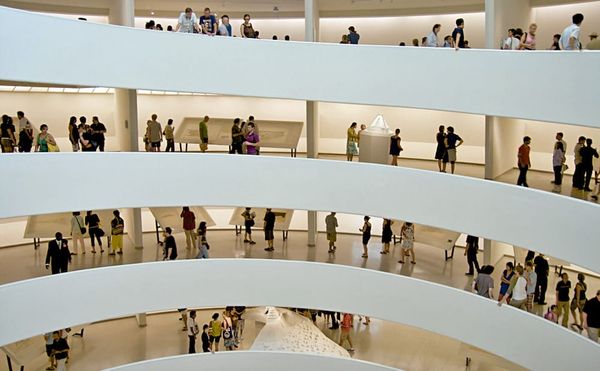 The interior of the Guggenheim museum in New York City (photo by Wallygva, via Wikimedia Commons)