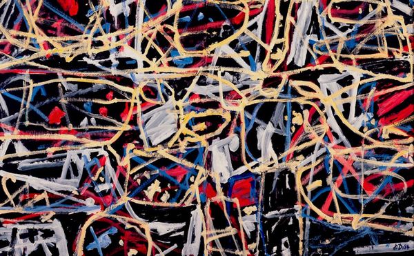 Jean Dubuffet, "Fluence," (November 19, 1984), acrylic on canvas-backed paper, 39 1/2 x 52 3/4 in (photo by Ellen Page Wilson