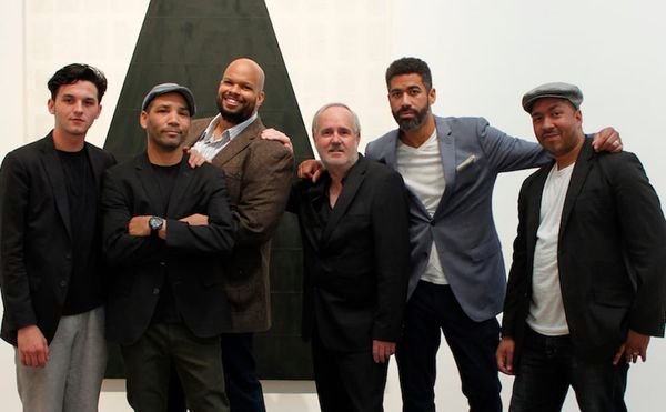 Tim Rollins and KOS at Lehmann Maupin in 2016 (courtesy Lehmann Maupin)