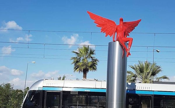 In Greece, a Red-Winged Sculpture Is Exorcised and Destroyed