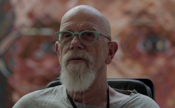 Chuck Close in a 2014 interview (screenshot by the author via YouTube)