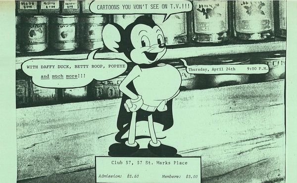 Flyer for Jerry Beck's Cartoons You Won't See on TV at Club 57 (1980), the Museum of Modern Art, New York, Department of Film