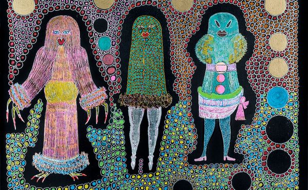 Jayne County, "Untitled" (2017), acrylic and marker on canvas