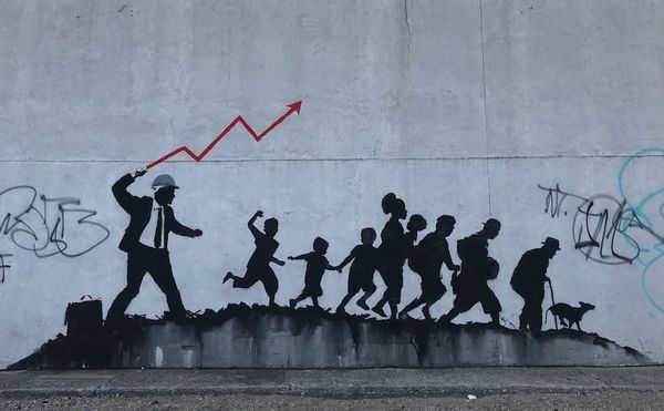 One of the new Banksy murals in Midwood, Brooklyn