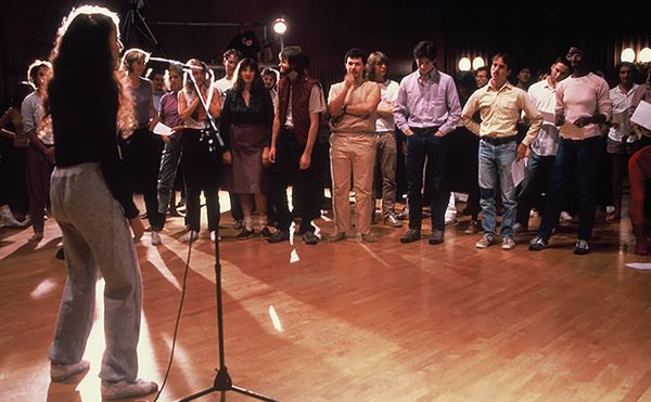Adrian Piper, "Funk Lessons" (1983–84), documentation of the group performance at University of California, Berkeley, Novembe