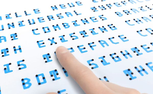 A Braille-Based Typeface Readable by Both Touch and Sight