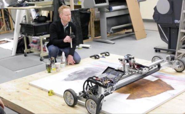 Barnaby Furnas working with Artmatr's technology (photo by John Romano, courtesy ArtMatr)