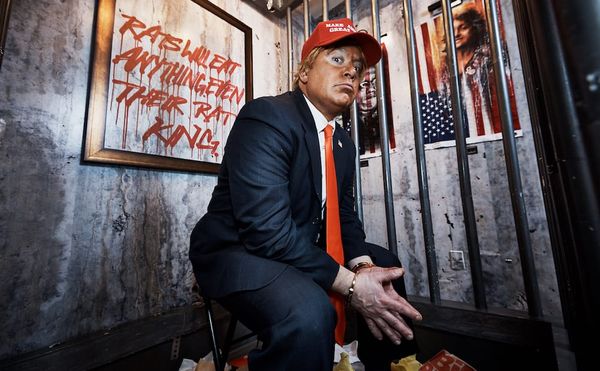 Installation view of Indecline's "The People's Prison" (2018) at the Trump International Hotel & Tower