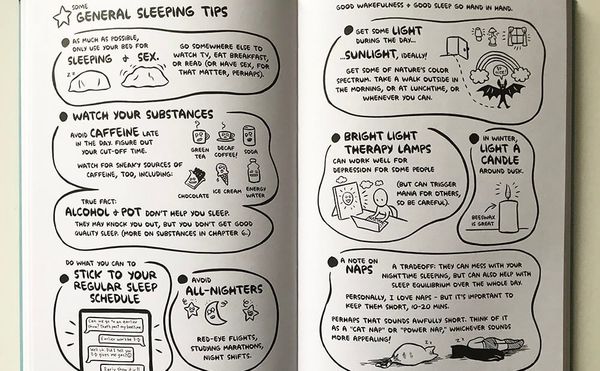 A spread from from Rock Steady: Brilliant Advice From My Bipolar Life (2018) by Ellen Forney