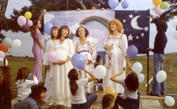 The Orchidée trio featuring Valérie Mairesse (far right) in One Sings, the Other Doesn't (Agnès Varda, 1977)