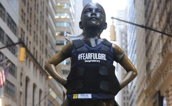 Ahead of Midterm Elections, Wall Street's "Fearless Girl" Dons a Bulletproof Vest