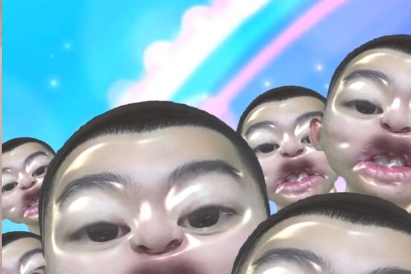 Still from Chaotic Sigh, Ruiqi Zhang, KI MFA Candidacy show, 2018. Mixed media installation: TV monitor, LED sign, Smartphone