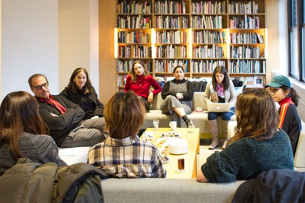 Connie Butler, Chief Curator at the Hammer Museum, Los Angeles, speaking with SVA MA Curatorial Practice students during the