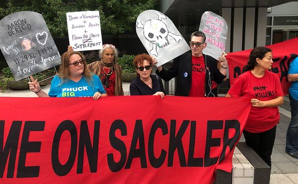 “It’s a Fake Settlement”: Protesters Descend on Purdue Pharma HQ