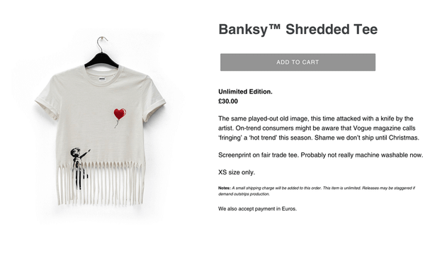 Buy a Banksy Online, Weird Restrictions Apply