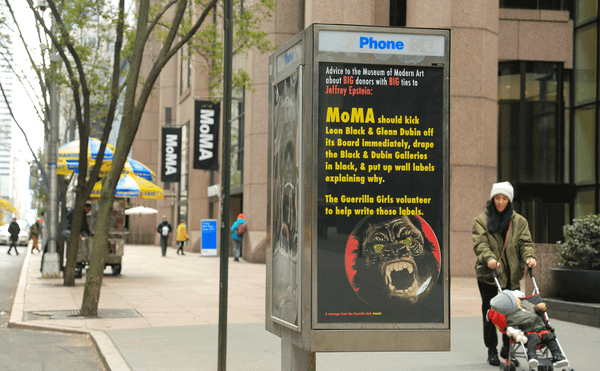 Guerrilla Girls Target MoMA Trustees With Ties to Jeffrey Epstein in an Ad Takeover